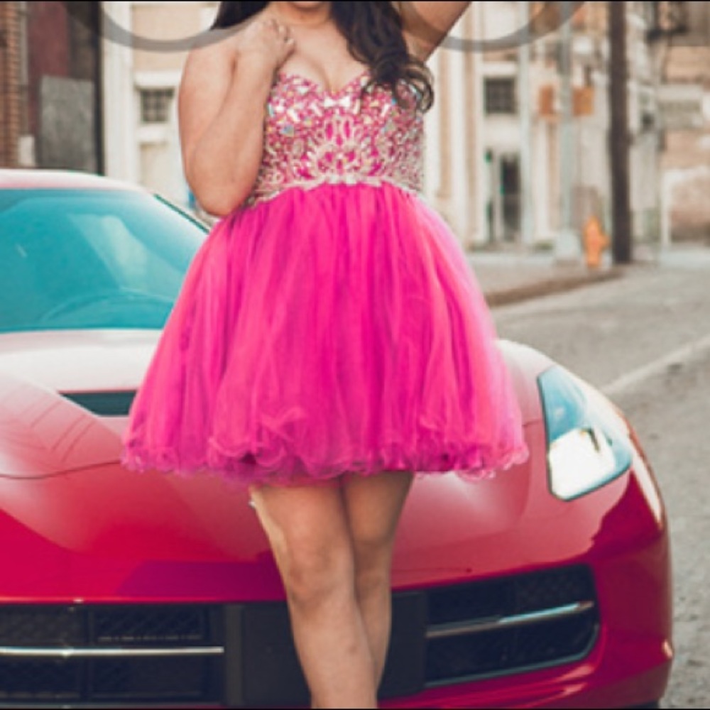 Pink Poofy Prom Dress